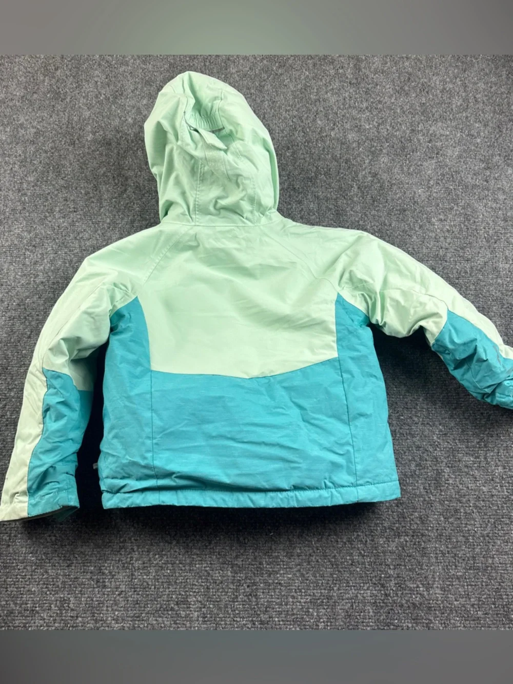 COLUMBIA Girls Mint Green/Blue Winter Snow Hooded Ski Jacket Omni-Heat size: 4t